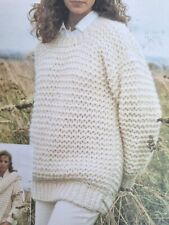 SUPER CHUNKY EASY KNITTING PATTERN LONG SWEATER & SCARF 28 - 42" (1001)
