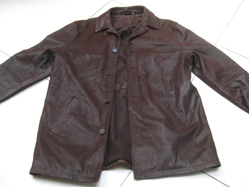 Mens leather jacket coat - m&s,