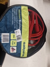 Sakura Booster Cables Jump Start Leads 200 Amp 2M Colour Coded Clamp Flat Batter