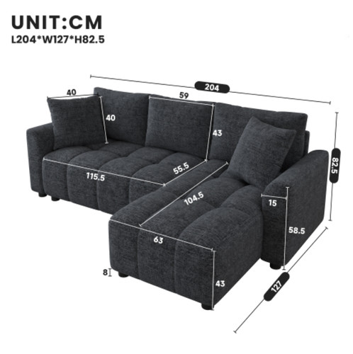 Seater shaped corner sofa - l-shaped,
