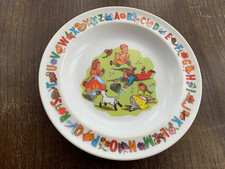 Permaware Vintage Nursery Rhymes, Alphabet childrens' plate