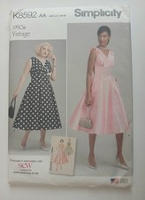 Uncut Vintage 1950’s Reprint Dress Sewing Pattern 10-18  Simplicity 8592