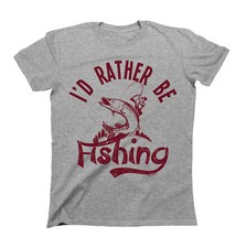 I`d Rather Be FISHING Mens  T-Shirt Funny Fisherman Gift Fish Clothing