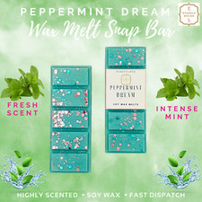 Peppermint Dream Melts Highly Scented Handmade Vegan Soy Wax Melt Snap Bar Gift 