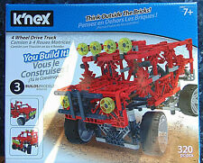 K'Nex 4 Wheel Drive Truck 7+ 320 Pieces 3 Different Build Ideas Factory Sealed