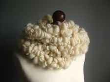 100% WOOL FLEECE SCARF long womens warm winter natural felt rare HOUSE OF FRASER