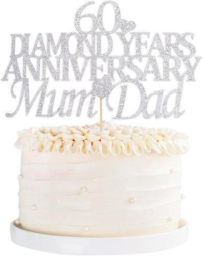 60th diamond wedding cake - diamond,