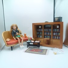 OOAK Stacie Doll Posh Barbie Chess & Book Lover Living Room Playset Accessories