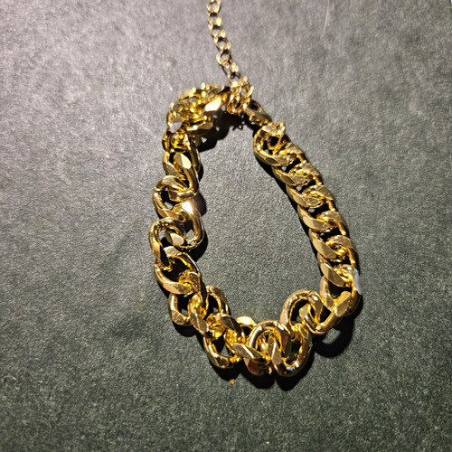 Gold tone chunky curb cuban - gold,
