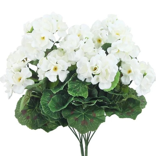 14in artificial geraniums - 14in, red