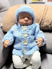 Hand Knitted Cardigan and Hat