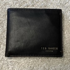 Ted Baker Men's Very  Dark Brown Leather Wallet Coins Notes Cards Unused A1