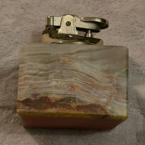 Vintage onyx table lighter - onyx,