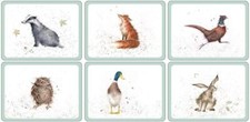 Wrendale Designs Country Animals Set of 6 Placemats Farm Style Dining Accessory