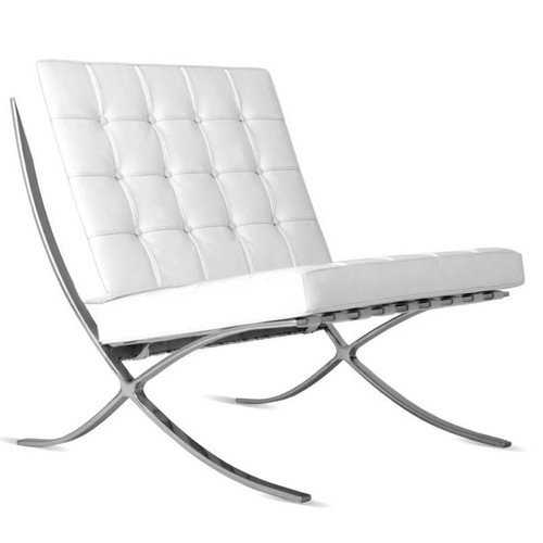 Premium barcelona chair white - barcelona,