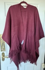 BNWT Matalan Papaya Burgundy Red Tasseled Shawl