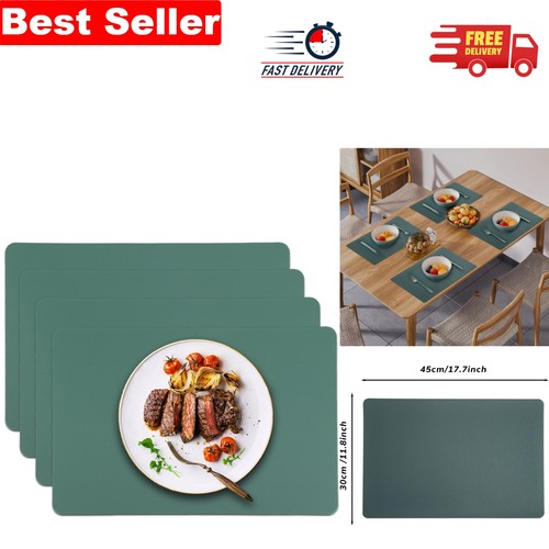 Rectangular green leather - green,
