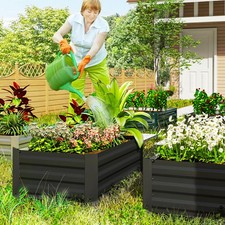 Raised Bed Metal Garden Planter Box Trough for Vegetables Fruit Herbs Grow Beds