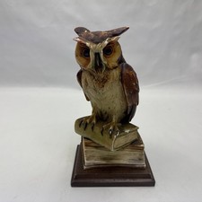 Florence Giuseppe Armani Owl on Books Figurine 1983 Hand-Painted Resin on