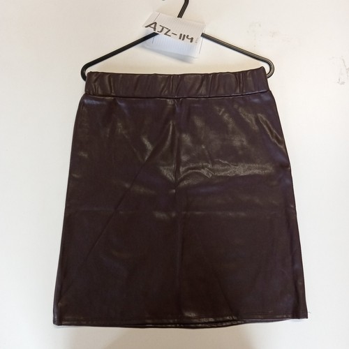 Brown leather skirt - brown,