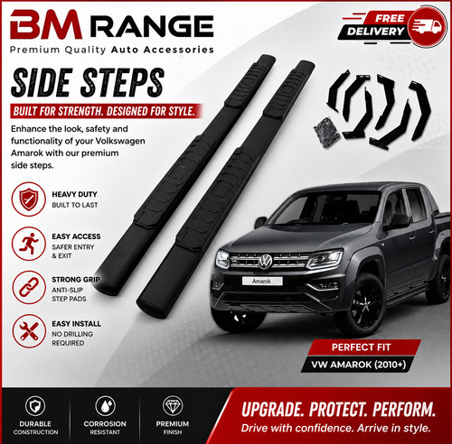 Side steps bars - steps, black