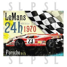 Le Mans Porsche Retro Metal Aluminium Sign, Novelty Gift Bar Home Decor Garage