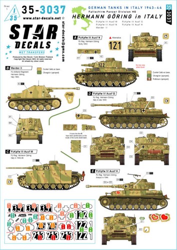 Star decals 3037 35 - star, 1:35