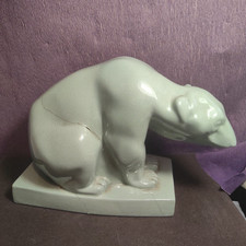 RARE LARGE WEDGWOOD 1920s ART DECO JOHN SKEAPING LARGE CELADON GREEN POLAR BEAR