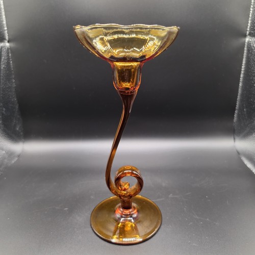 Vintage empoli amber art glass - vintage,