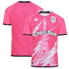 Stade Francais Rugby Shirt Men's Kappa Pink Home Jersey - New