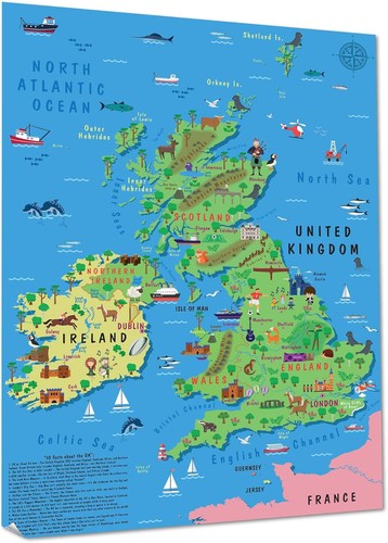 Children wall map - map, united