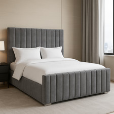 Luxury Sleigh Bed FRAME Only Plush Velvet  3FT 4FT6 5FT 6FT All sizes Hard Base