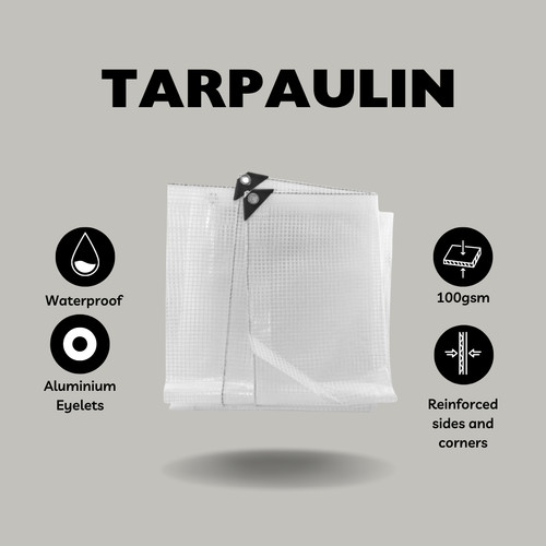 Clear tarpaulin 100gsm - clear,