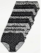 Girls 10 Black Grey Briefs Hearts Stars 10 Pairs Pants Underwear Knickers 4-5