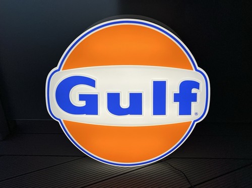 Gulf illuminated sign garage - gulf,