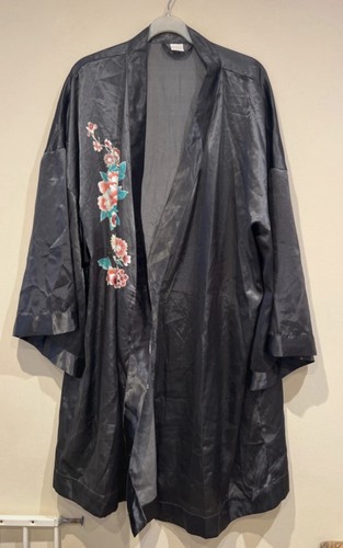 Dark grey satin dressing gown - dressing,
