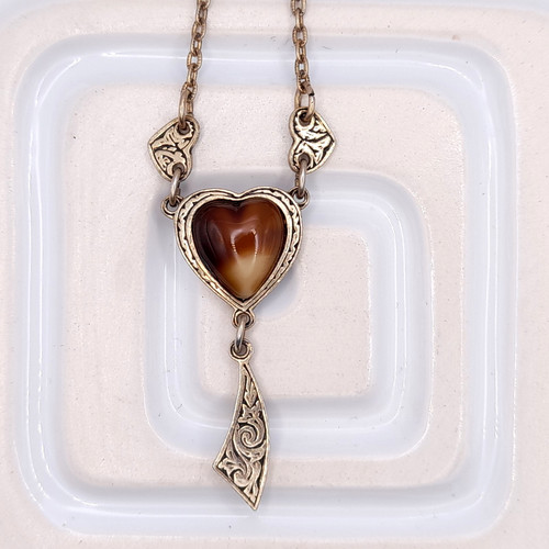 Vintage heart pendant necklace - vintage,