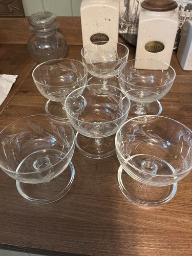 Set vintage etched glass - vintage,