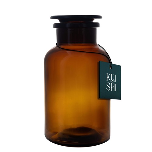 Amber glass apothecary - glass, jars