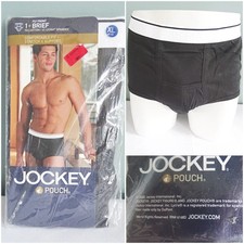 Vintage Jockey Mens Briefs Underpants Unused Pants Black Fly Front Pouch XL 2002