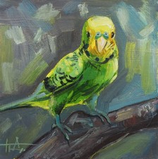Original Oil Painting Bird