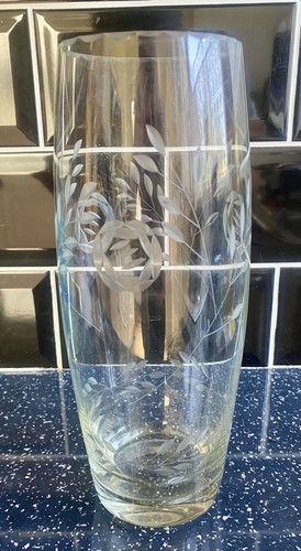Vintage floral etched tall - etched,