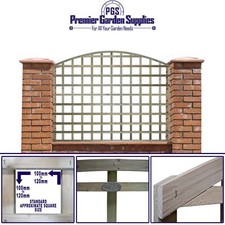Arch Top Square Lattice Trellis Fence Panel Standard 6ft (183cm) x 4ft (120cm)