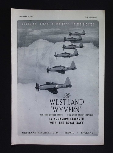 Original 1953 advert - advert, westland