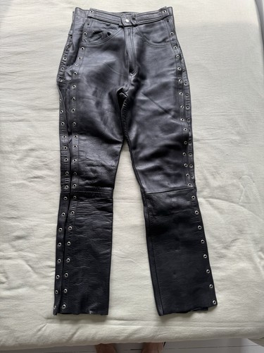 Men leather biker trousers - men's,