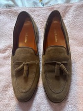 Loake Shoemaker Lincoln Tasselled Brown Suede Shoes Loafers Mens UK 8 F US 9
