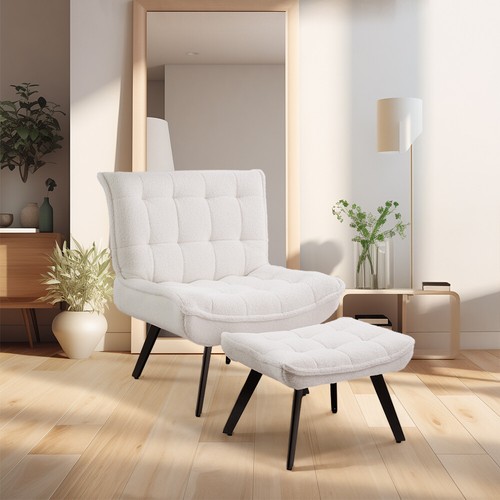 High back accent chair boucle - chair,