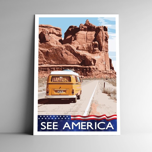 See america travel poster - see,