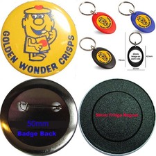 1970's - 1990's VINTAGE TV ADVERTS, Badges, Fridge Magnets, Key Rings