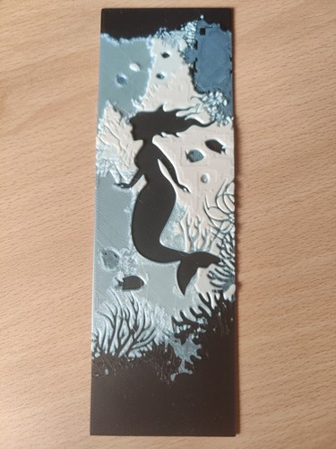 Mermaid silhouette bookmark - mermaid,